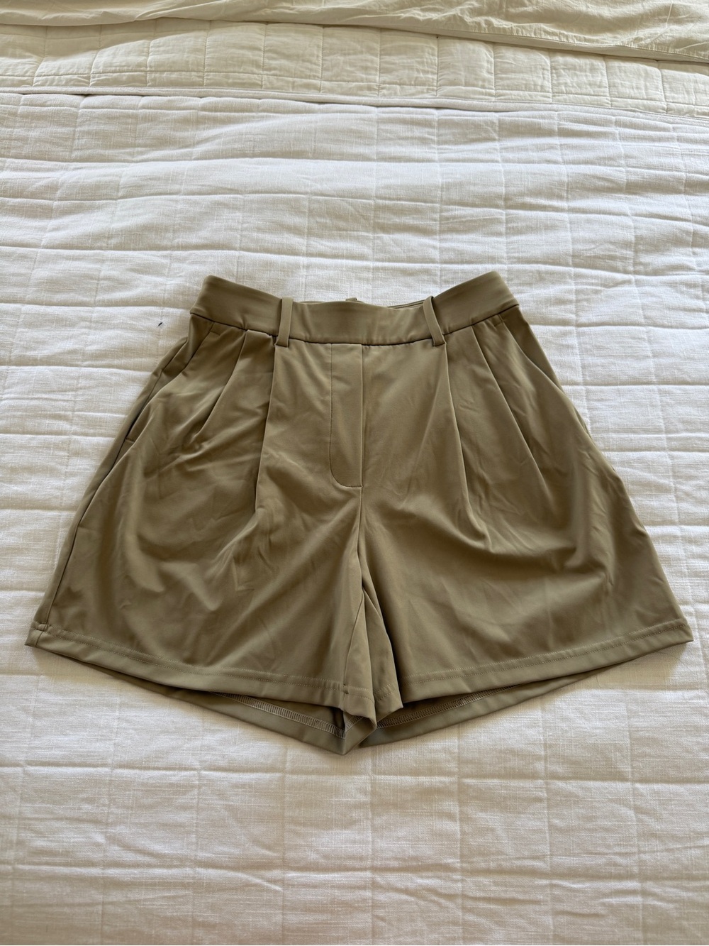 lululemon athletica Khaki Olive High-Rise Pleat Shorts